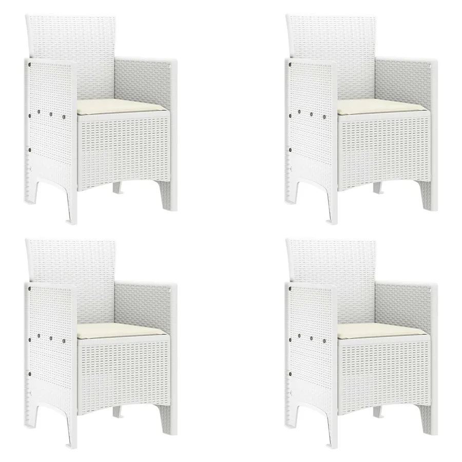 Chaise de jardin 4 pcs Blanc 53 x 49 x 85 cm Polypropylène - 2