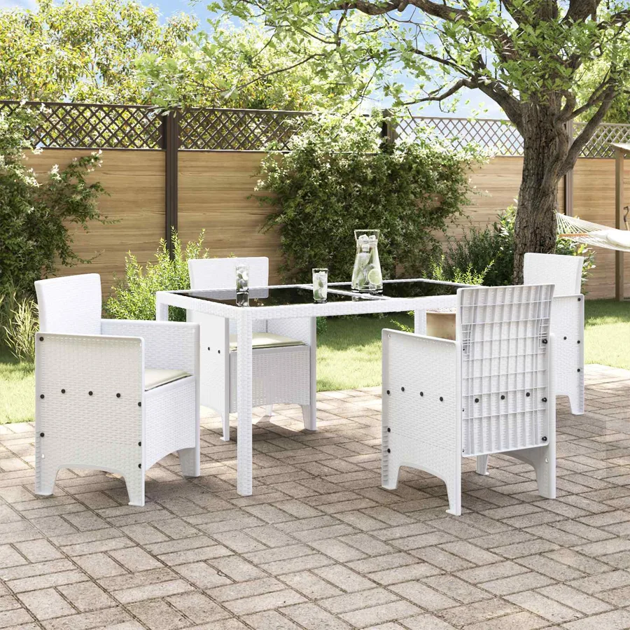 Chaise de jardin 4 pcs Blanc 53 x 49 x 85 cm Polypropylène - 3