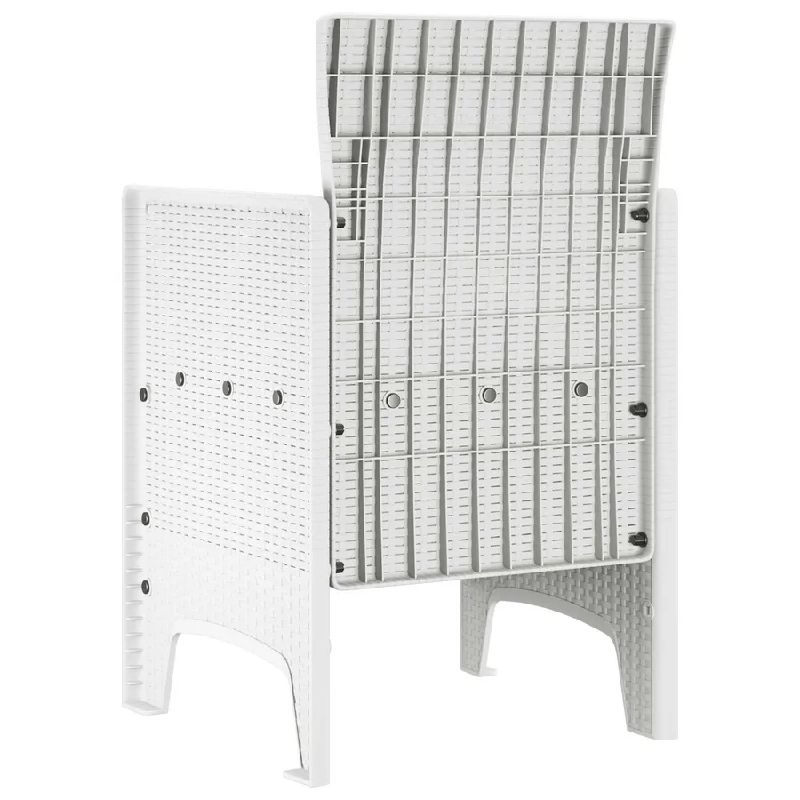 Chaise de jardin 4 pcs Blanc 53 x 49 x 85 cm Polypropylène - 7