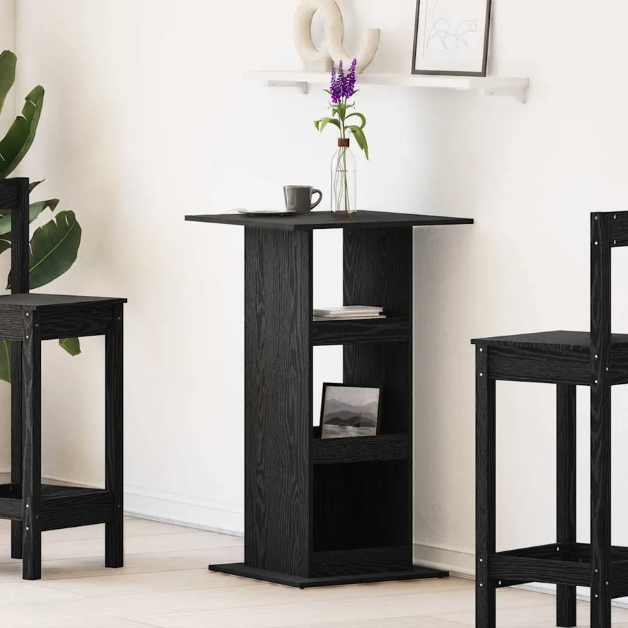 Table de bar Chêne noir 60 x 60 x 100 cm Bois d'ingénierie