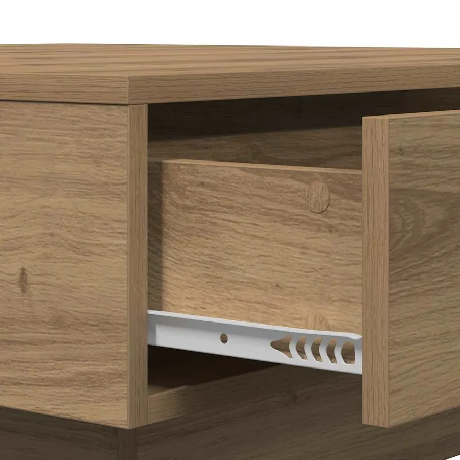 Table basse Chêne artisanal 90 x 90 x 28 cm Bois d'ingénierie - 9