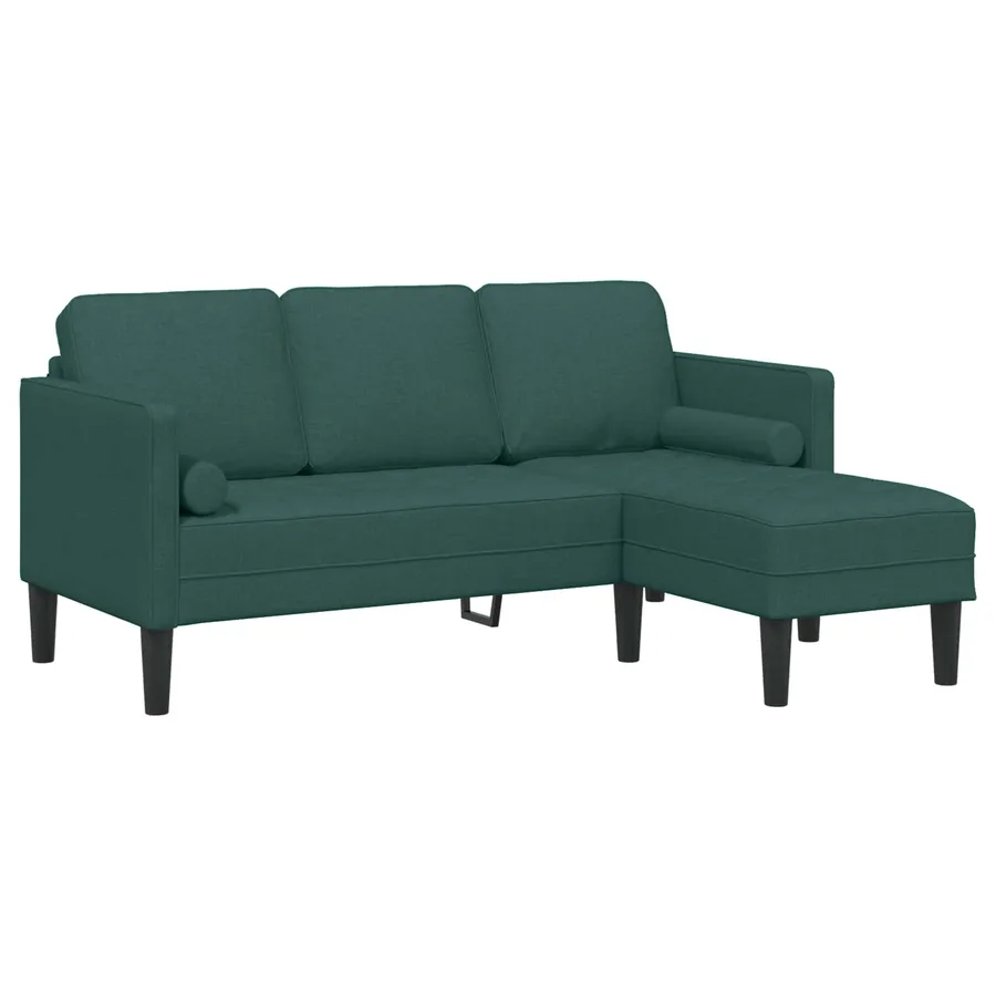 Ensemble de Canapés avec coussin 2 pcs Vert foncé Polyester - 6