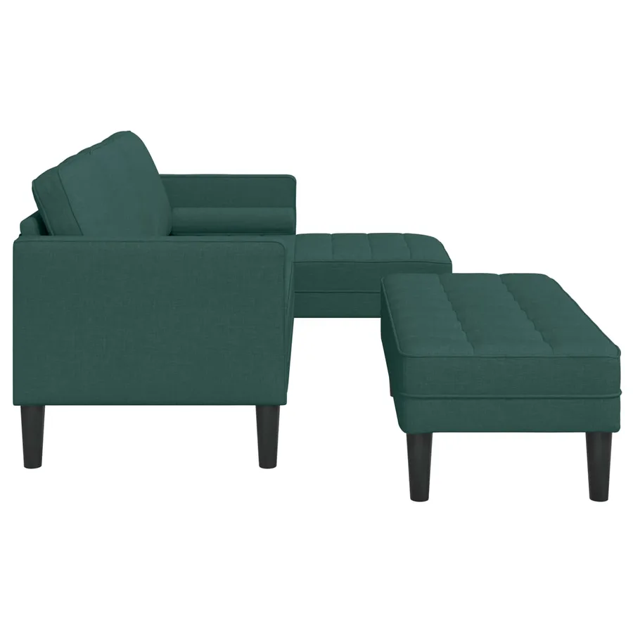 Ensemble de Canapés avec coussin 2 pcs Vert foncé Polyester - 9