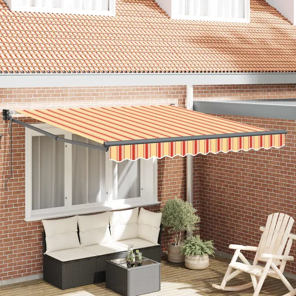 Auvent rétractable Jaune et Orange 350 x 250 x 165 cm