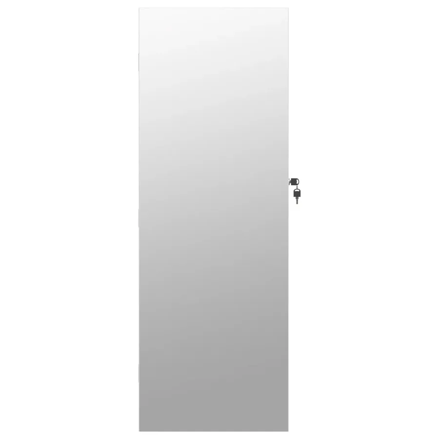 Armoire à bijoux avec miroir et éclairage LED mural blanc - 4