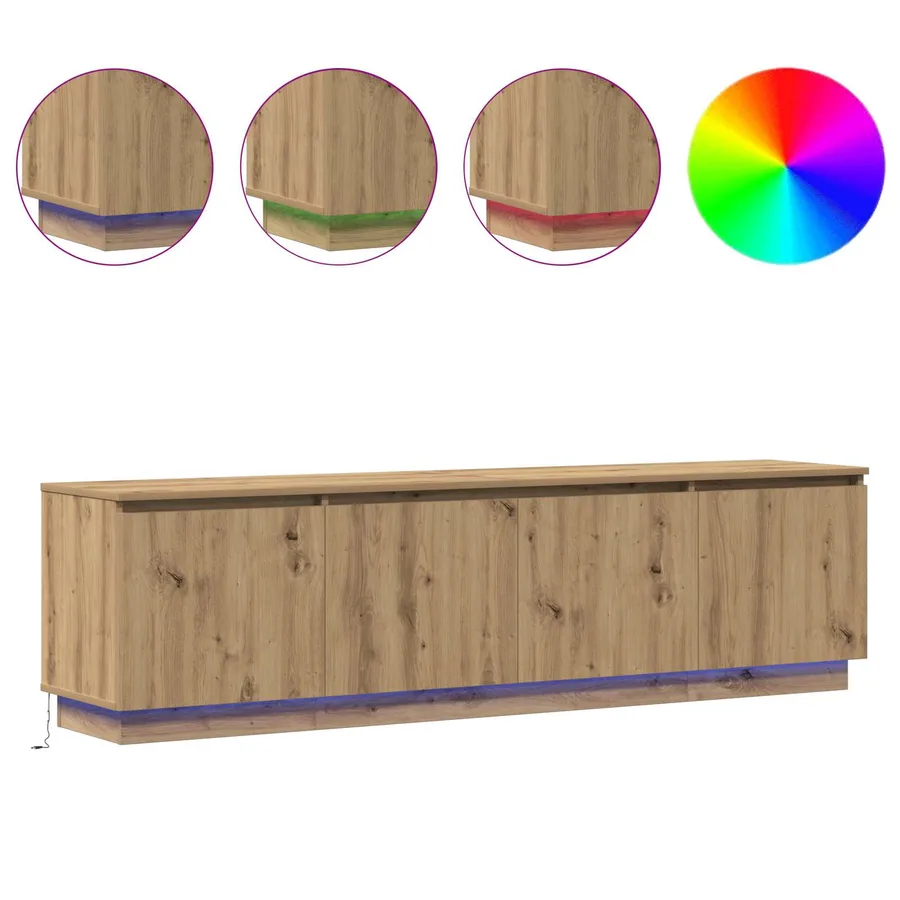 Meuble TV 180 x 38 x 49 cm Chêne artisanal Bois d'ingénierie - 4