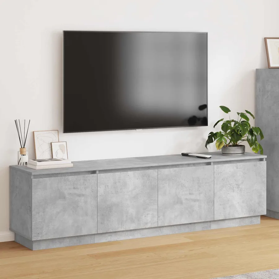 Meuble TV Gris béton 180 x 38 x 49 cm Bois d'ingénierie