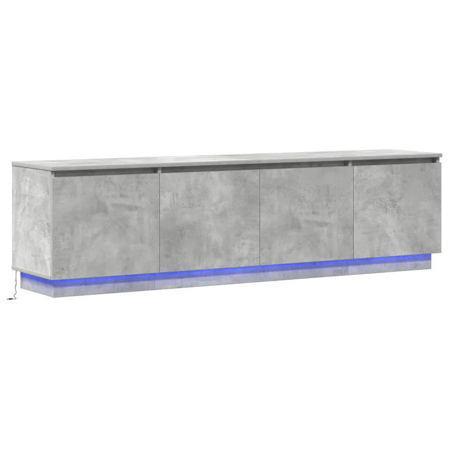 Meuble TV Gris béton 180 x 38 x 49 cm Bois d'ingénierie - 2