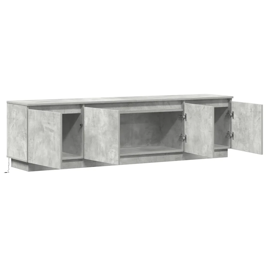 Meuble TV Gris béton 180 x 38 x 49 cm Bois d'ingénierie - 6