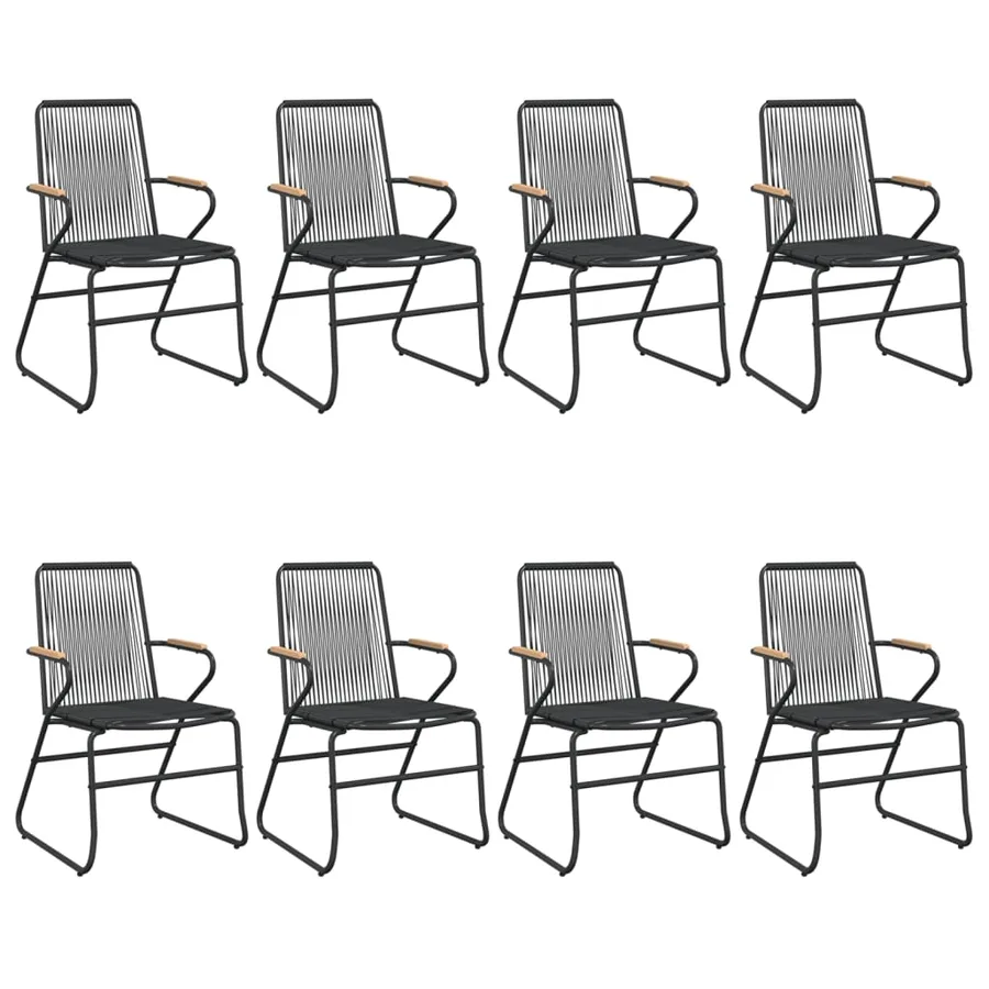 Ensemble à manger de jardin 9 pcs noir rotin PVC - 4