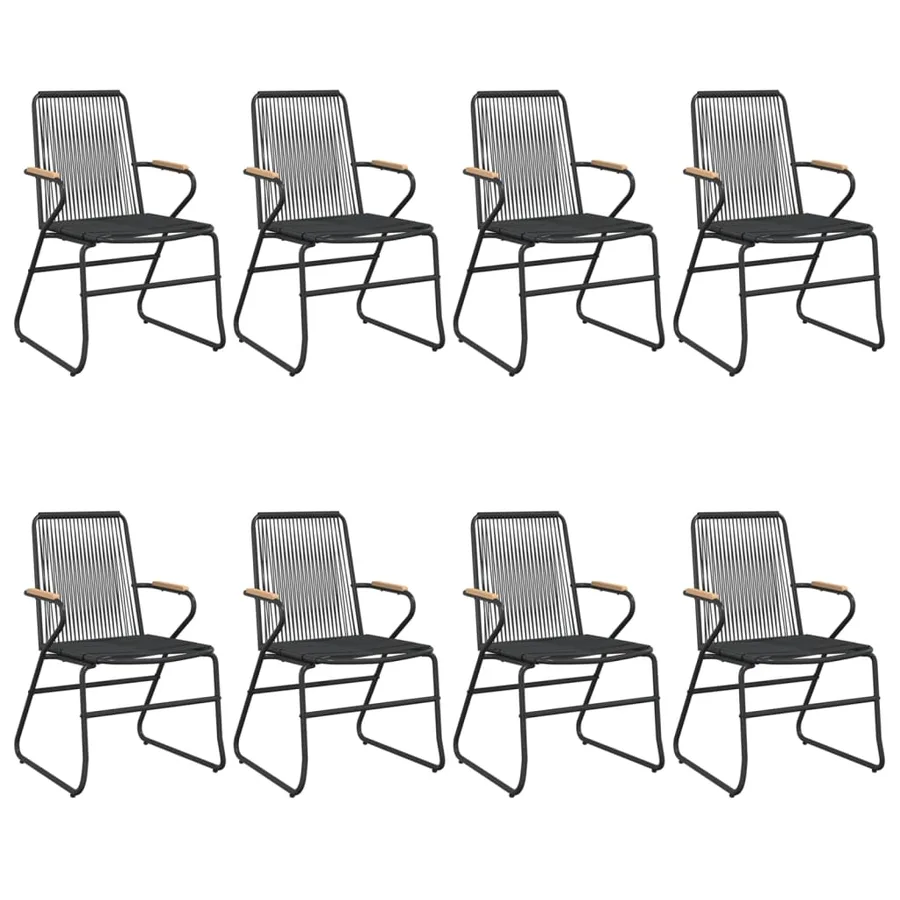 Ensemble à manger de jardin 9 pcs noir rotin PVC - 4