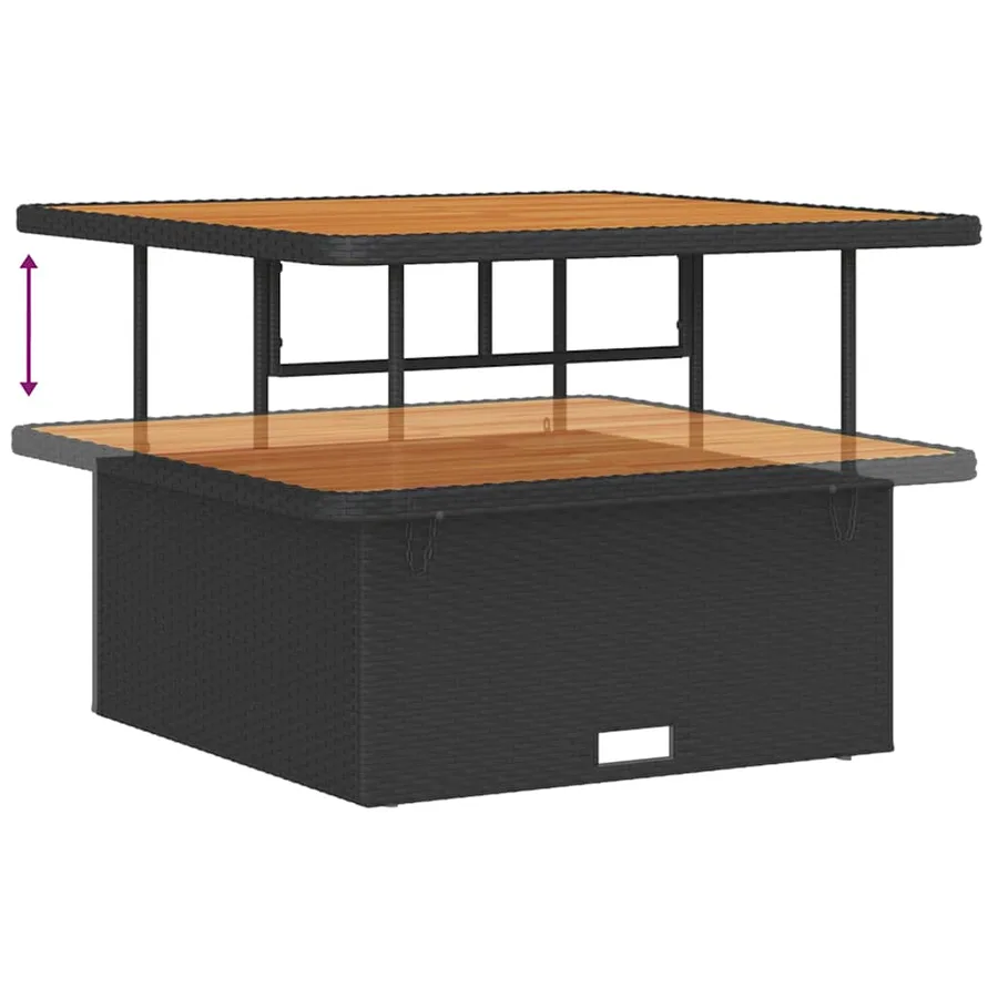Ensemble de canapé de jardin 11 pcs Noir et Crème polyrotin - 10