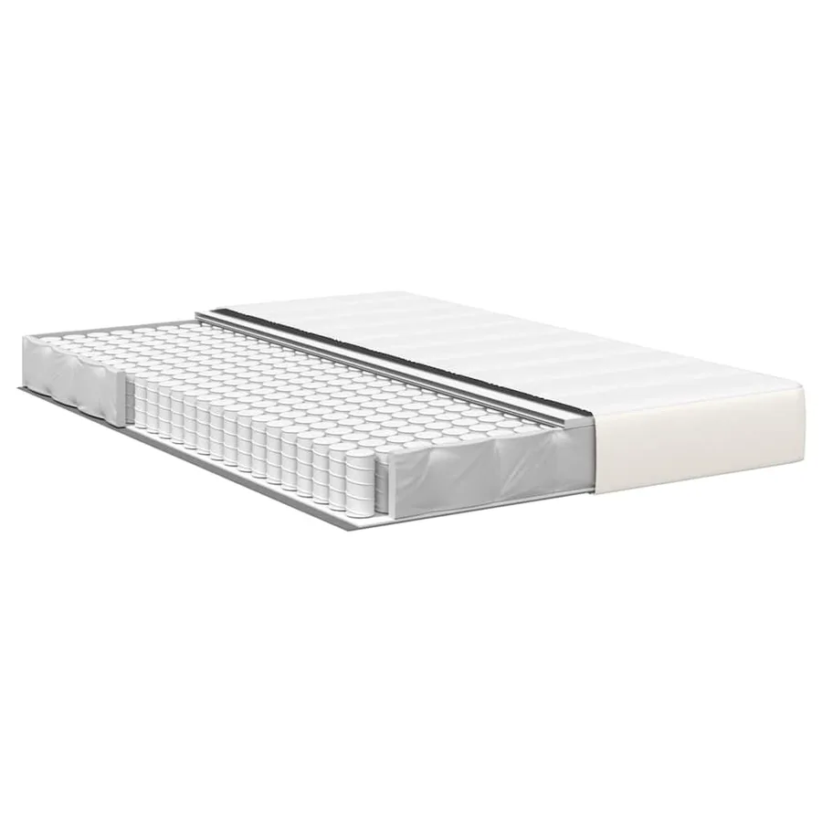 Matelas de Lit avec matelas Crème 160 x 200 cm tissu - 4
