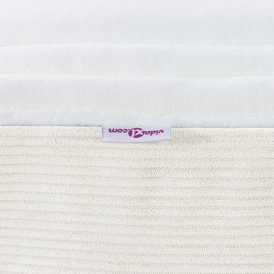 Matelas de Lit avec matelas Crème 160 x 200 cm tissu - 6