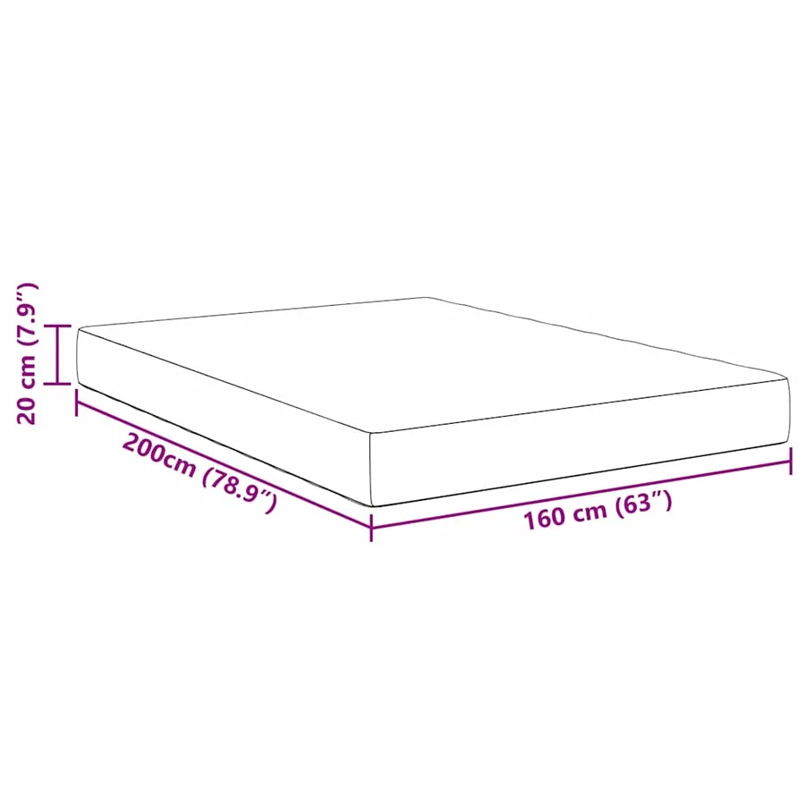 Matelas de Lit avec matelas Crème 160 x 200 cm tissu - 8