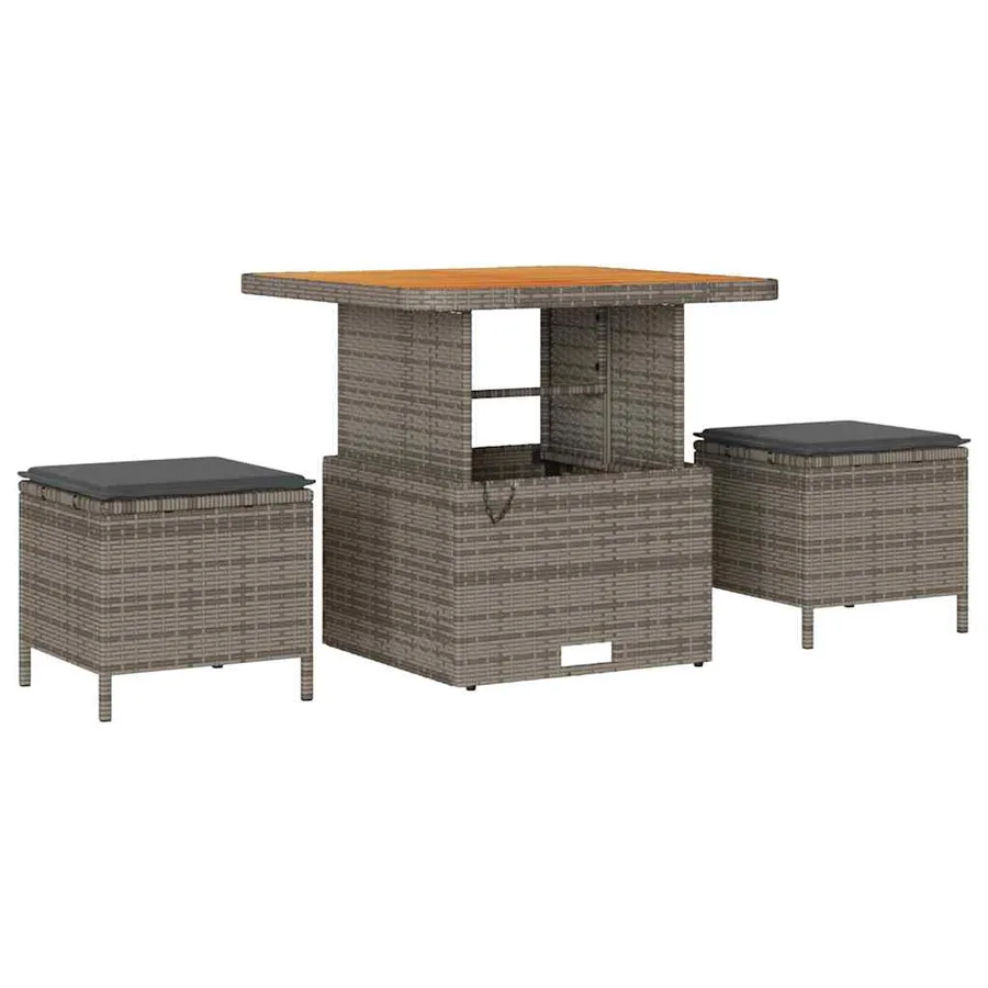 Ensemble de canapé de jardin 9 pcs Gris polyrotin - 6