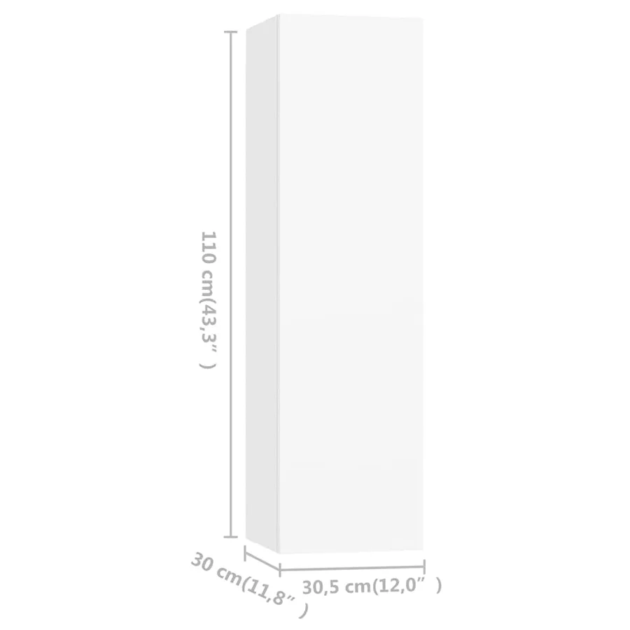 Ensemble de meubles TV 3 pcs Blanc Bois d'ingénierie - 15