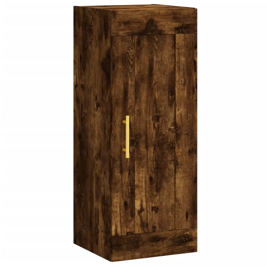 Buffet haut Chêne fumé 34,5x34x180 cm Bois d'ingénierie - 8