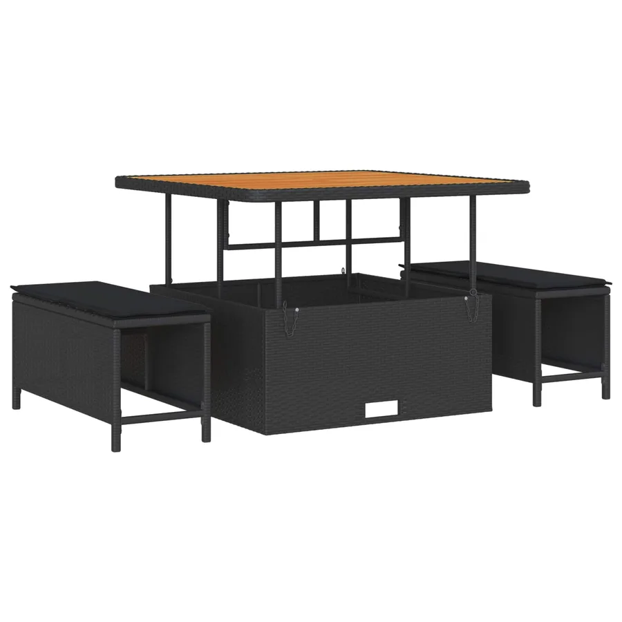 Ensemble de canapé de jardin 13 pcs Noir polyrotin - 6