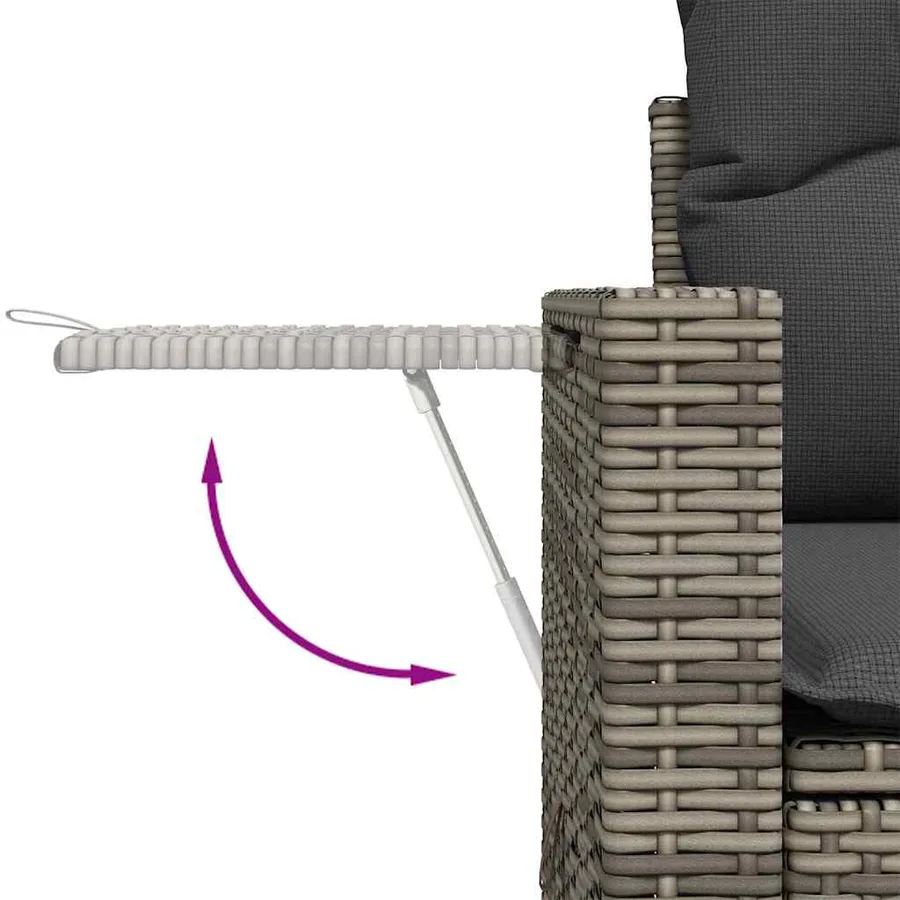 Ensemble de canapé de jardin 9 pcs Gris polyrotin - 8