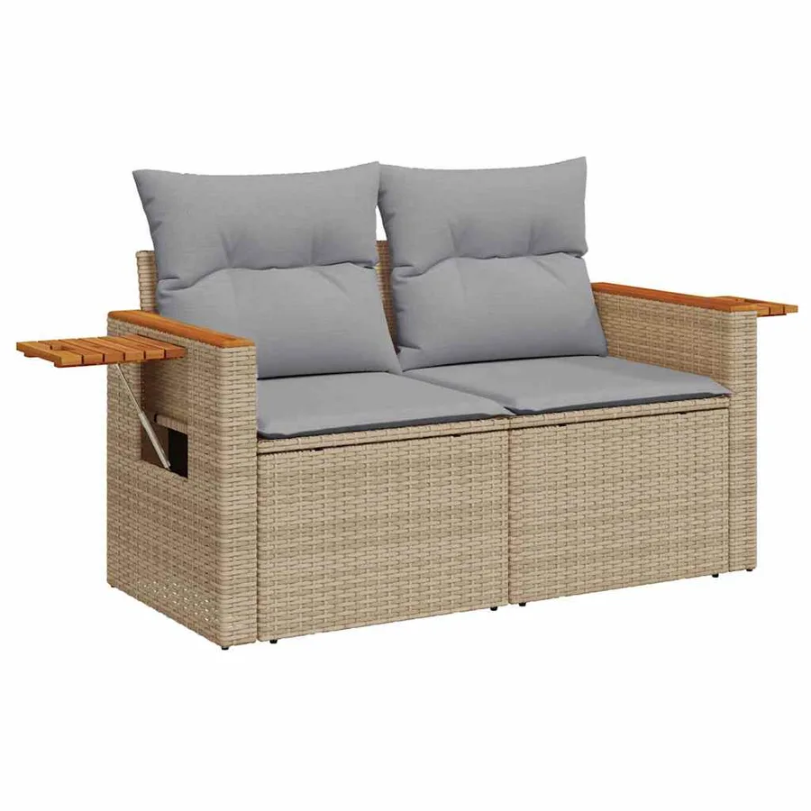 Ensemble de canapé de jardin 13 pcs Beige et Gris clair - 6