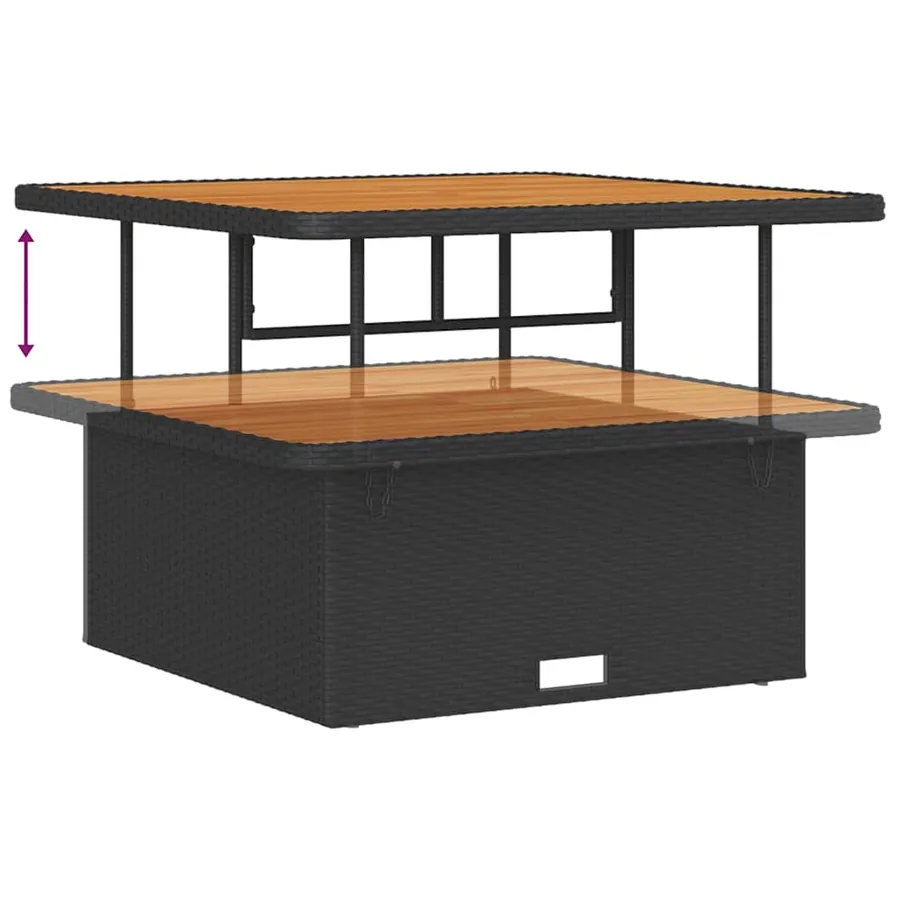 Ensemble de canapé de jardin avec coussin 12 pcs Noir polyrotin - 9