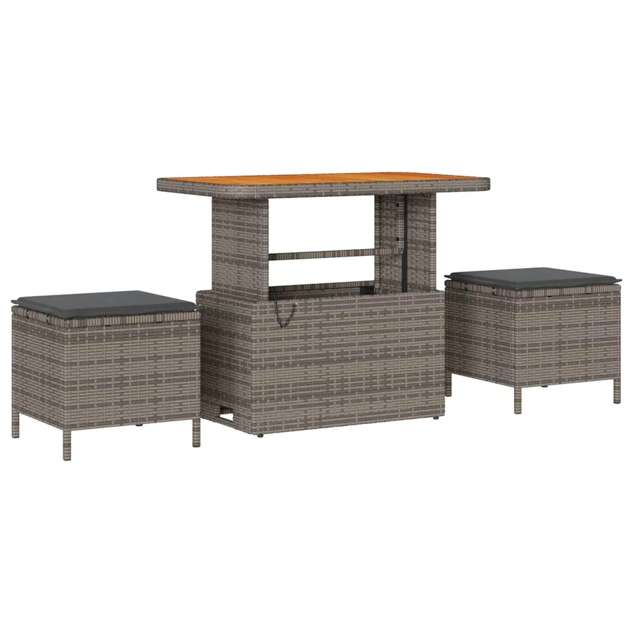 Ensemble de canapé de jardin 9 pcs Gris polyrotin - 4