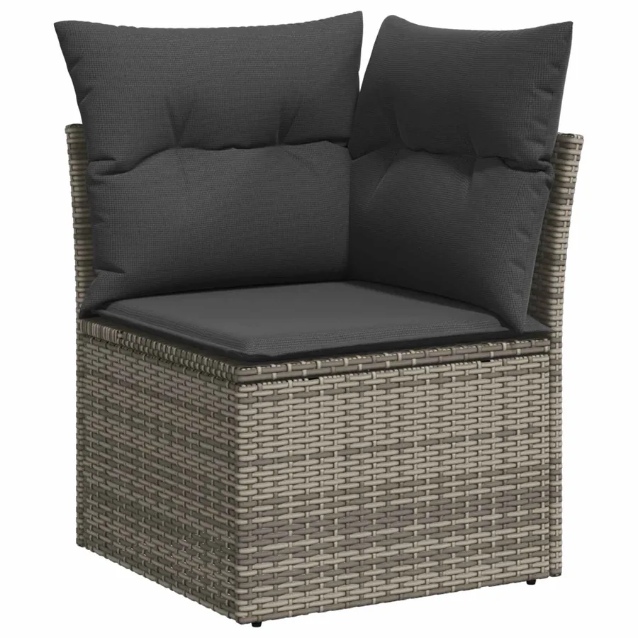 Ensemble de canapé de jardin 8 pcs Gris polyrotin - 7