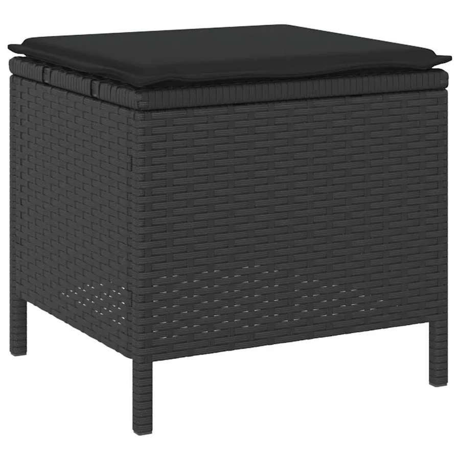 Ensemble de salle à manger pour jardin Noir polyrotin - 6