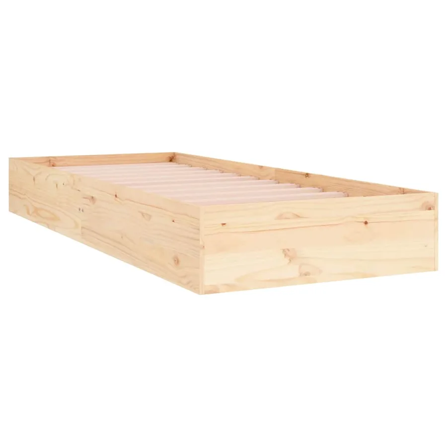 Cadre de lit sans matelas bois massif 75x190 cm - 2