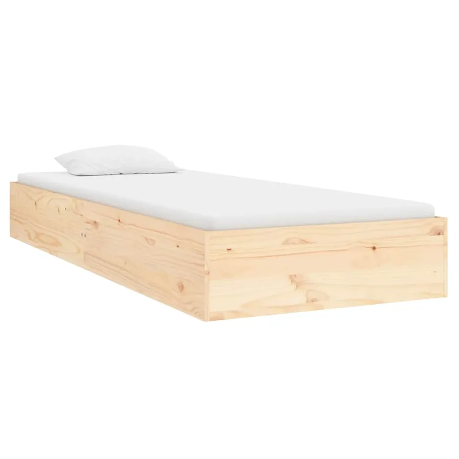 Cadre de lit sans matelas bois massif 75x190 cm - 3