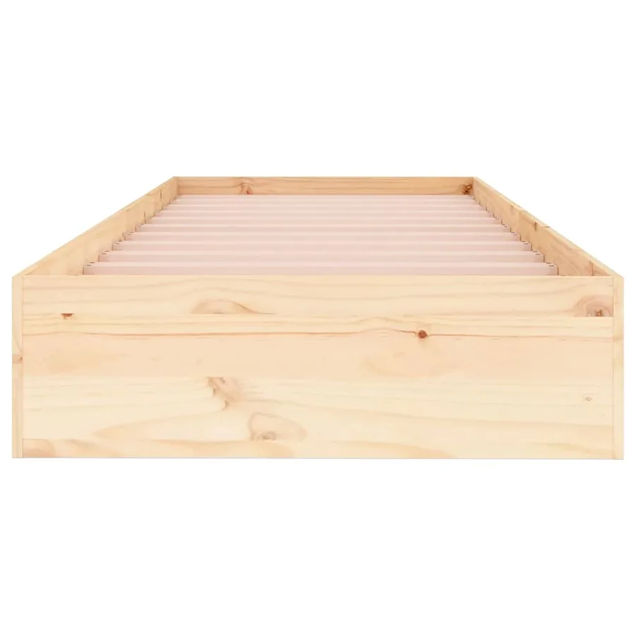 Cadre de lit sans matelas bois massif 75x190 cm - 4