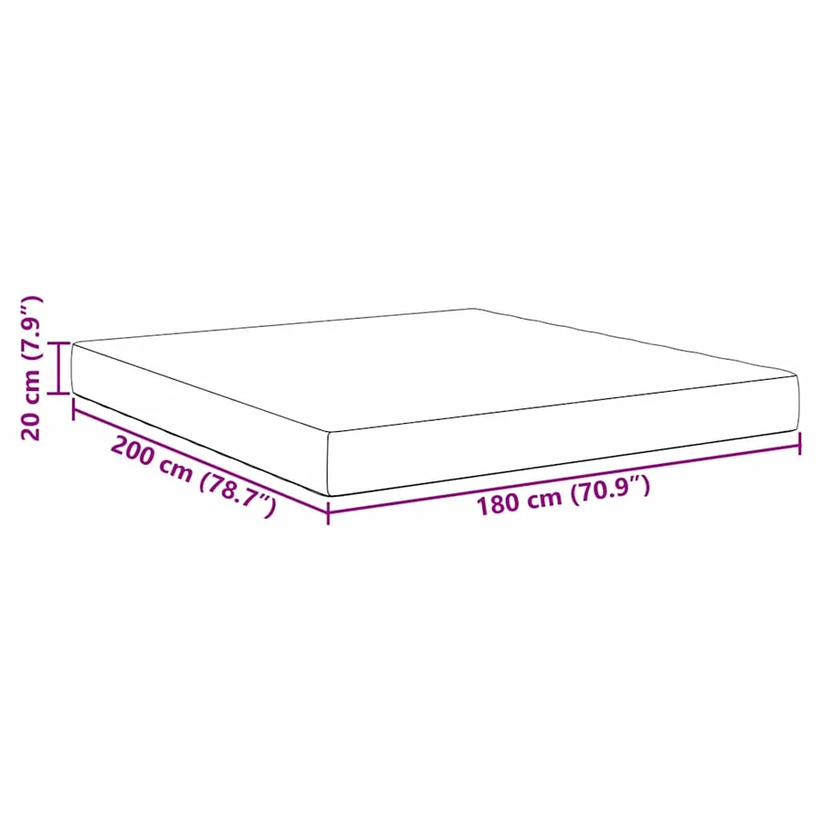 Matelas de Lit avec matelas Gris 180 x 200 cm tissu - 10
