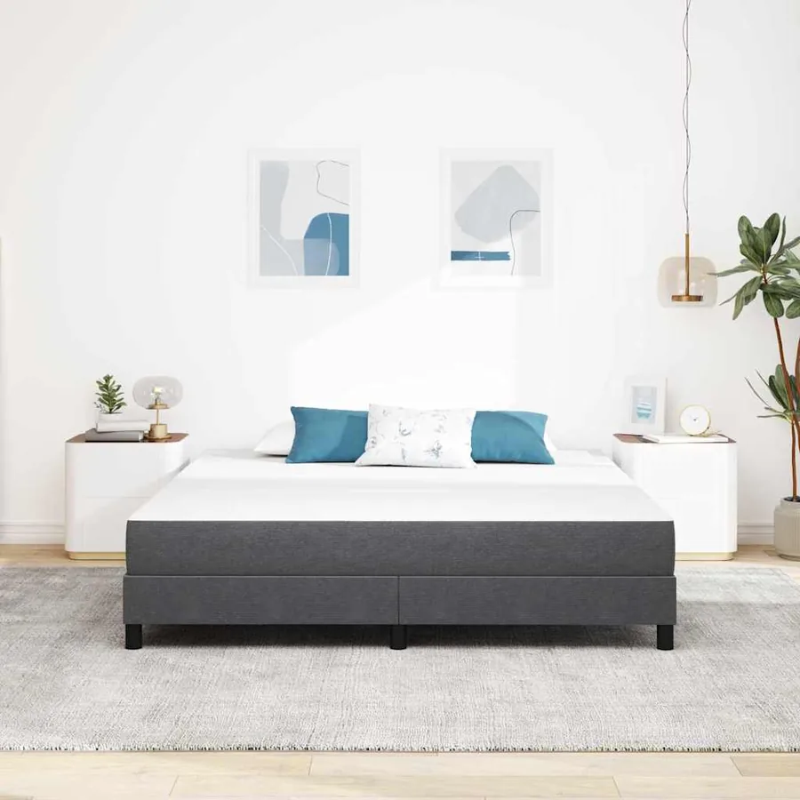 Matelas de Lit avec matelas Gris 180 x 200 cm tissu - 3