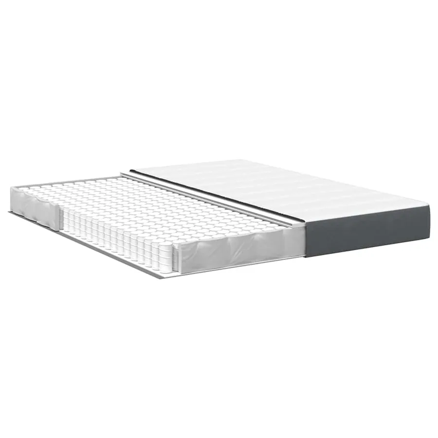 Matelas de Lit avec matelas Gris 180 x 200 cm tissu - 4