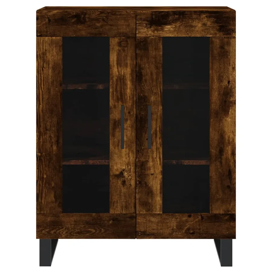 Buffet haut Chêne fumé 69,5x34x180 cm Bois d'ingénierie - 8