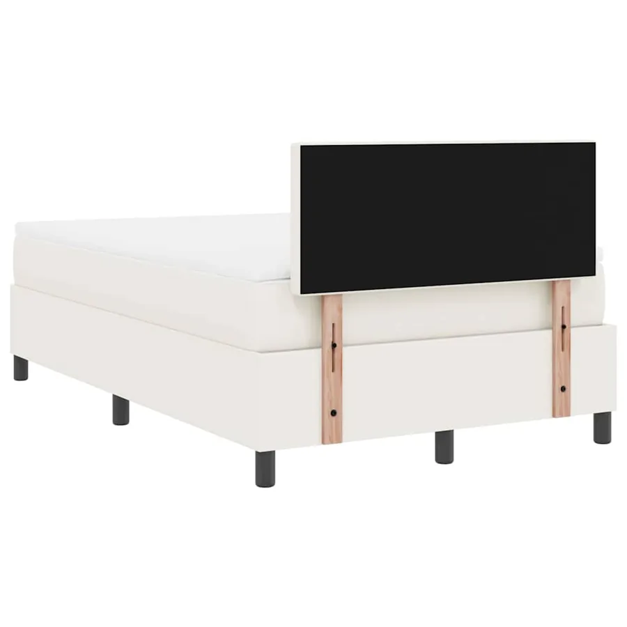 Lit à ressort LED avec tête de lit Crème et Blanc 120 x 200 cm - 10