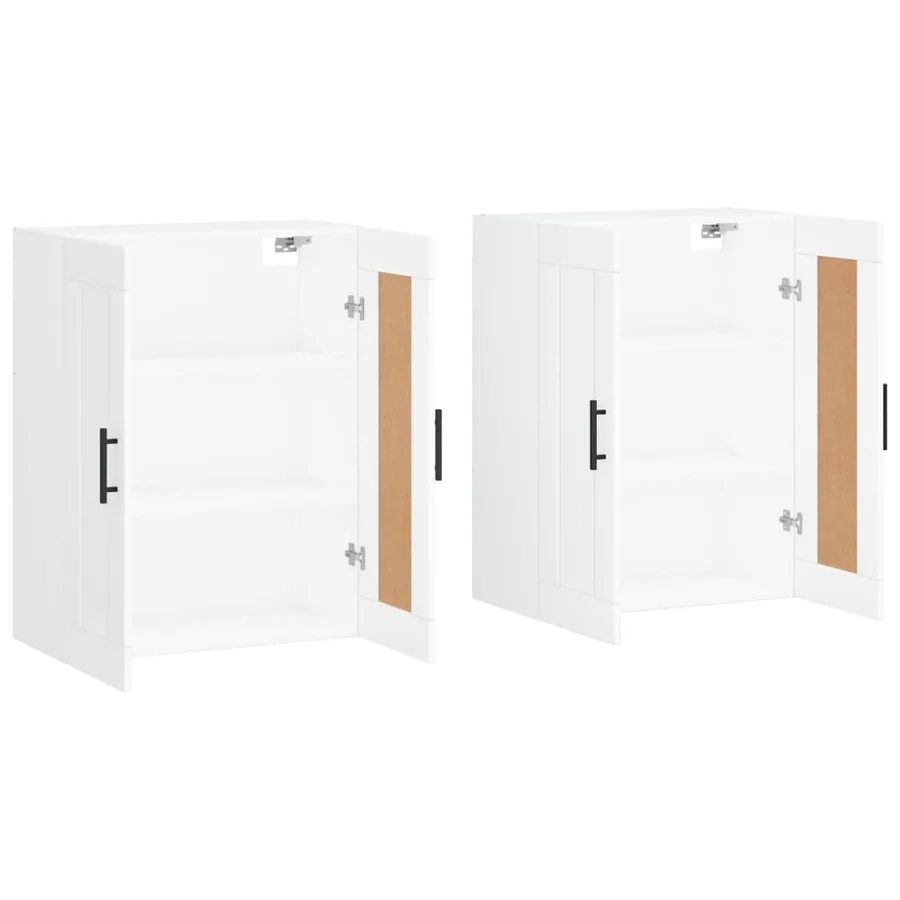 Armoires murales 2 pcs blanc bois d'ingénierie - 4