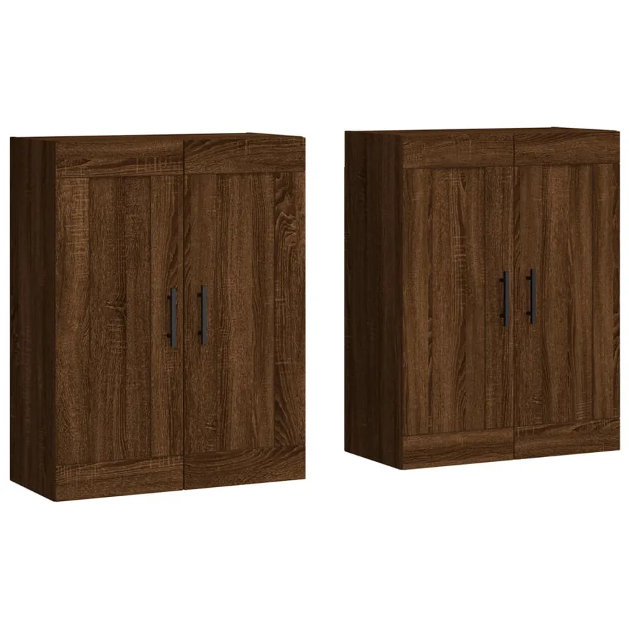 Armoires murales 2 pcs chêne marron bois d'ingénierie - 2