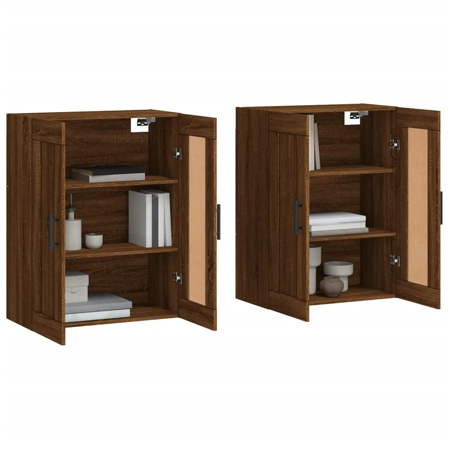 Armoires murales 2 pcs chêne marron bois d'ingénierie - 3