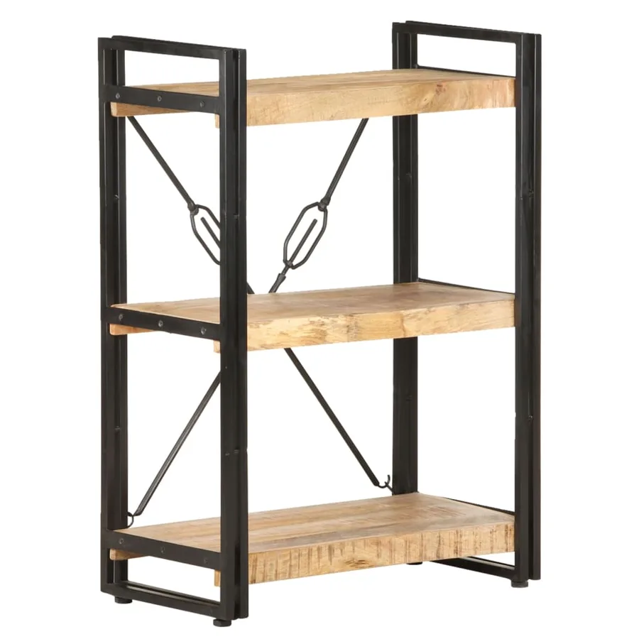 Bibliothèque à 3 niveaux 60x30x80 cm Bois de manguier massif - 9
