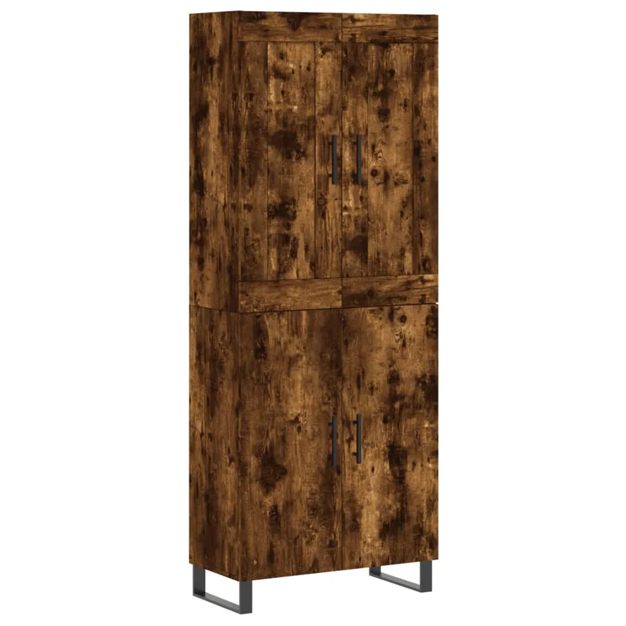 Buffet haut Chêne fumé 69,5x34x180 cm Bois d'ingénierie - 2