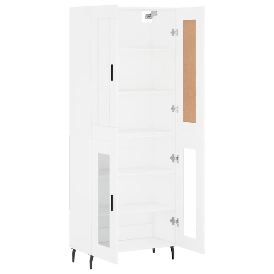 Buffet haut Blanc 69,5x34x180 cm Bois d'ingénierie - 4
