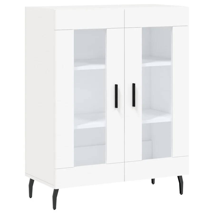 Buffet haut Blanc 69,5x34x180 cm Bois d'ingénierie - 7