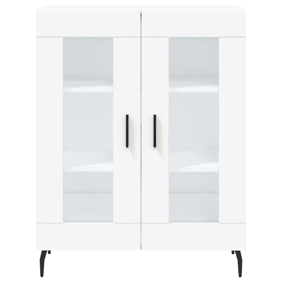 Buffet haut Blanc 69,5x34x180 cm Bois d'ingénierie - 8