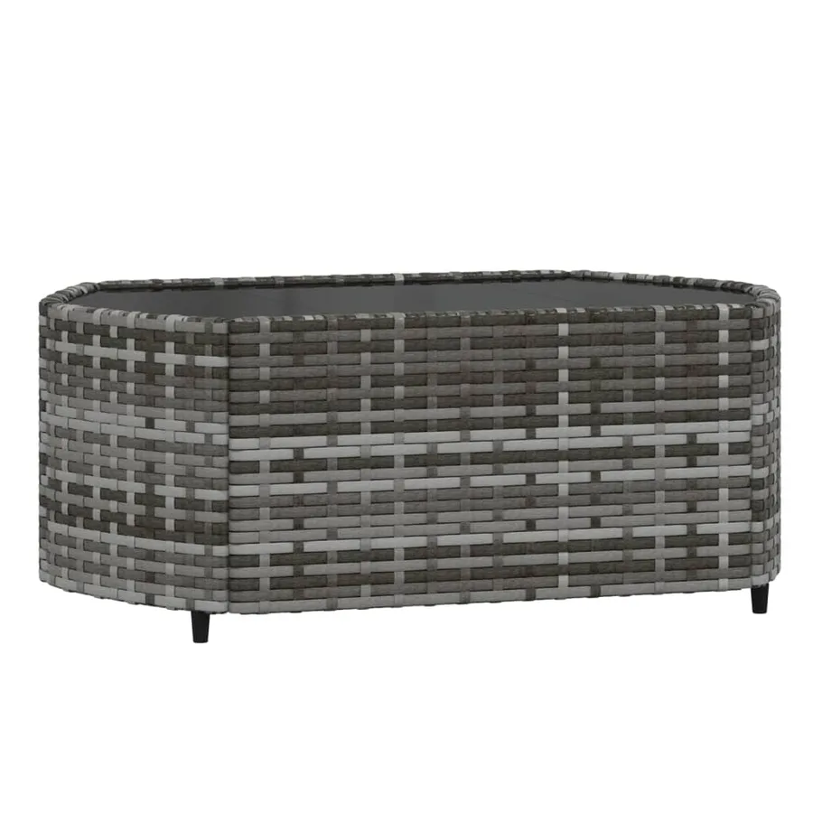 Salon de jardin 4 pcs avec coussins Gris Résine tressée - 7