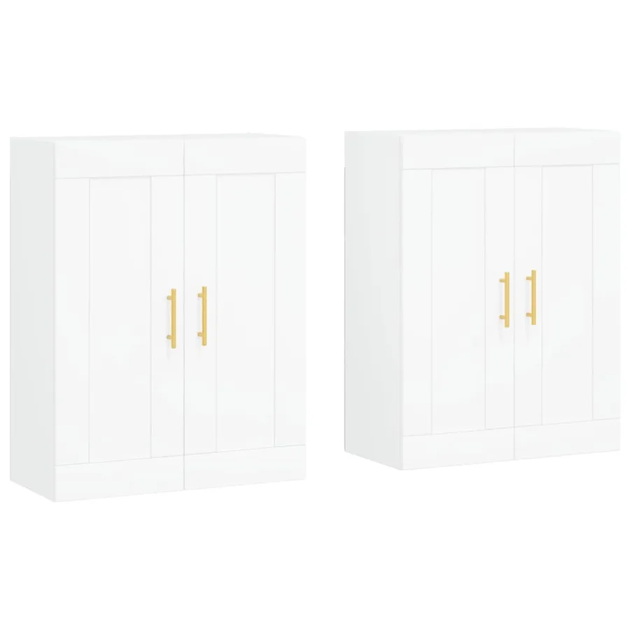 Armoires murales 2 pcs blanc bois d'ingénierie - 2