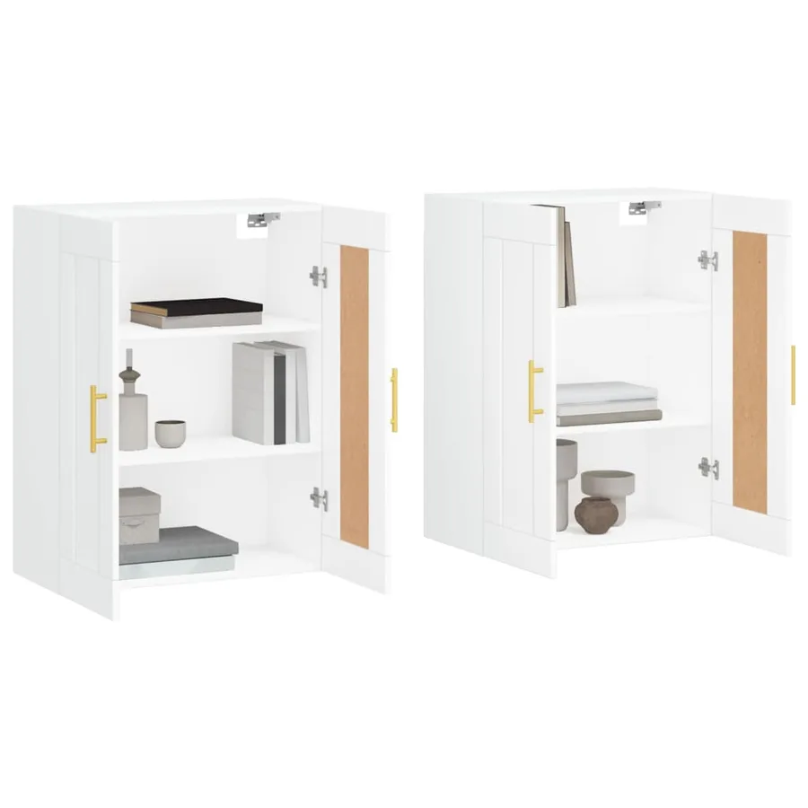 Armoires murales 2 pcs blanc bois d'ingénierie - 3