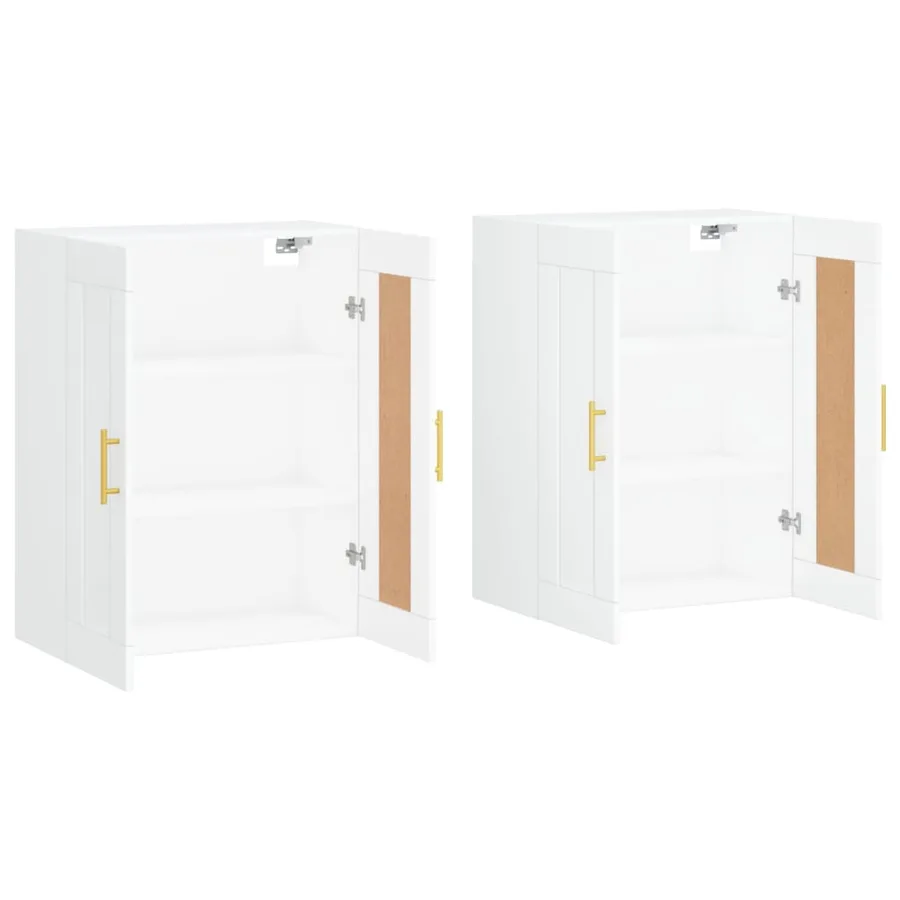 Armoires murales 2 pcs blanc bois d'ingénierie - 4