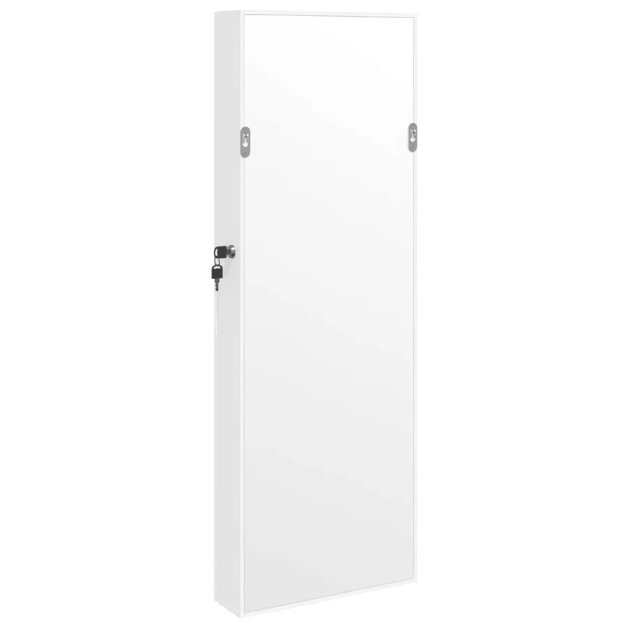 Armoire à bijoux avec miroir et éclairage LED mural blanc - 7